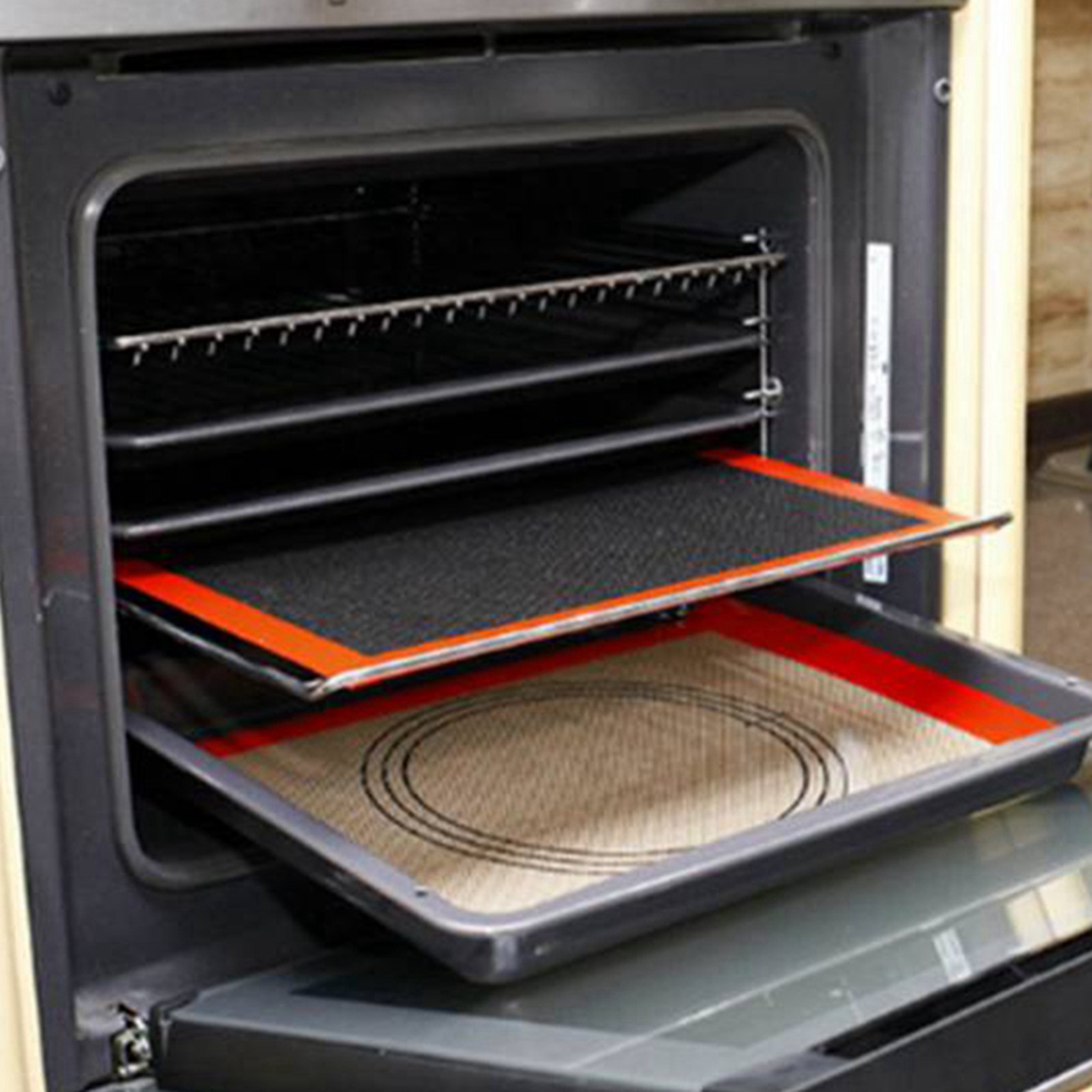 Kitchen Baking Mat - SYW-ビスケット/パン/キッチンベーキング器具アクセサリー 穴あきシリコンベーキングマット ノンスティックオーブンマットライニングツール、6個セット