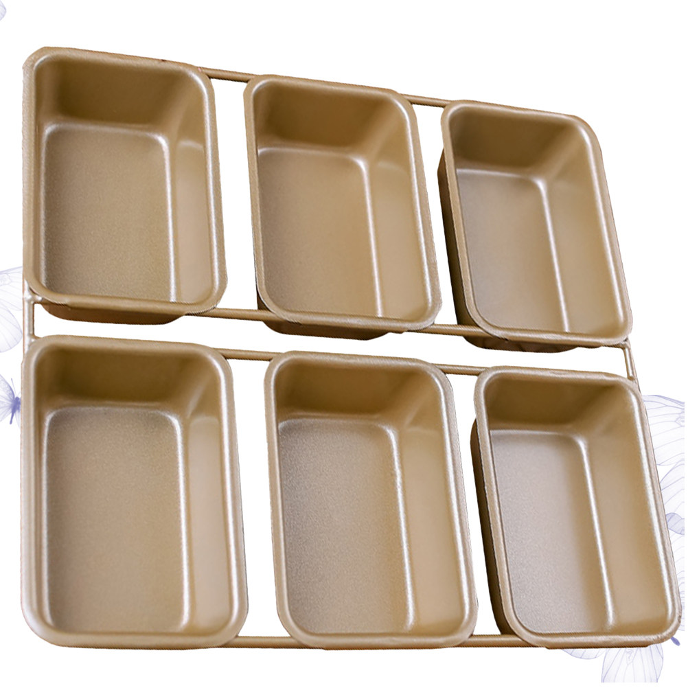 Kitchen Baking Tray - 6マスの焼き型、パンやケーキを焼くのに最適な、焦げ付き防止加工のトースト型。キッチンで使える焼き菓子道具。