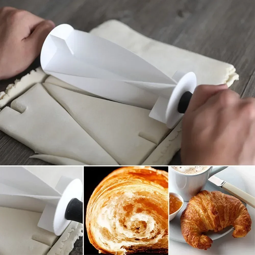 Kitchen Roll Baking - 1pc クロワッサン生地カッタープラスチッククイック簡単ローリングモールドハンドルパイ生地ローラーキッチンモールドベーキングツール