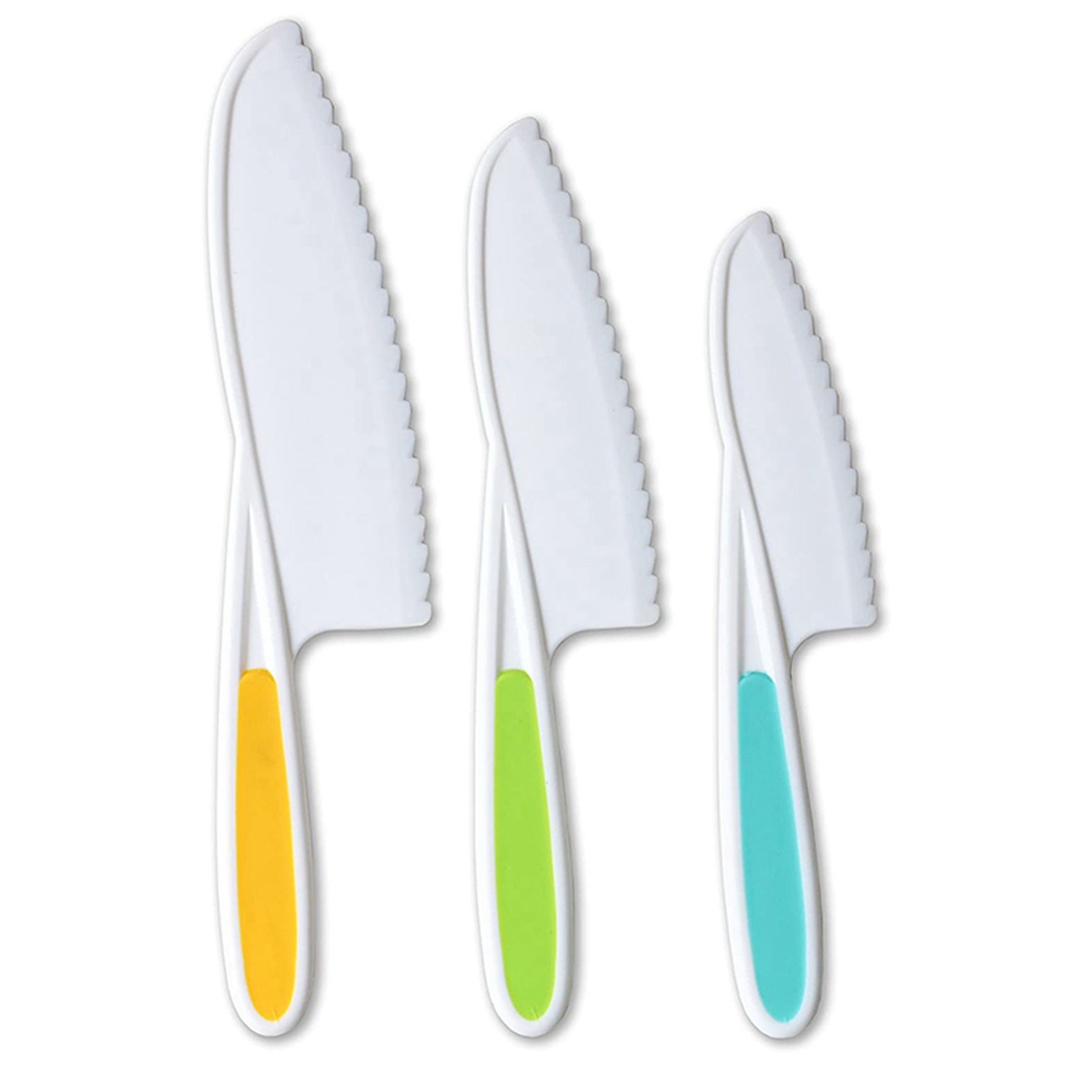 Kitchen Kids Baking Set - GTBL 子供用ナイフ 12本セット、ナイロン製キッチンナイフ、子供向け料理ナイフ、しっかりとしたグリップ、鋸歯状の刃
