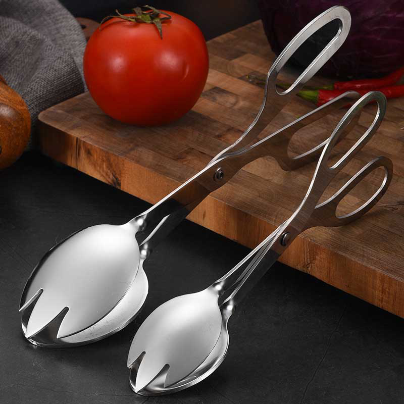 Bread Baking Kitchen Utensils - ステンレス鋼のビュッフェトング、サラダホルダー、フードクリップ、サービングトング、キッチンベーキングツール、パスタ、パスタ、パン、シルバー、1個に適合