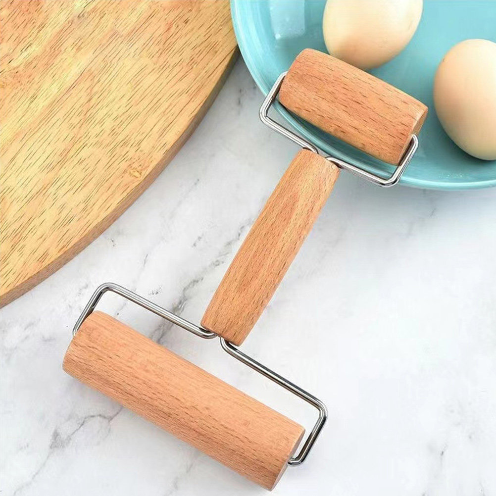 Kitchen Roller Baking - 両端使えるベーキング用麺棒、しっかりとした素材の生地ローラー、ペストリー、パン、ピザ、自家製料理用キッチンガジェット、再利用可能