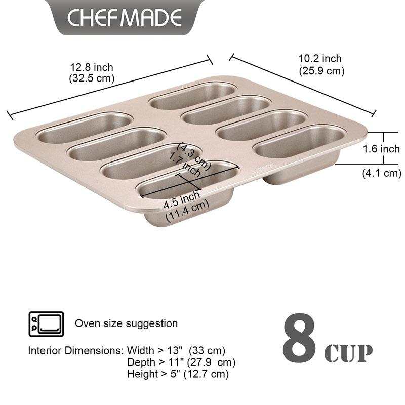 CHEFMADE 8カップオーバルロングホットドッグパン型ノ - Kitchen Baking Tray のレビューと価格
