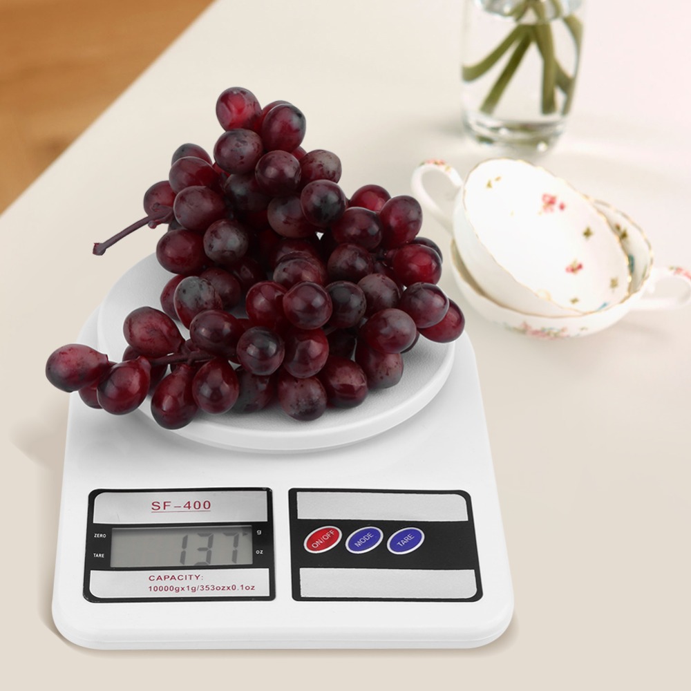 ABS製デジタルキッチンスケール、白色、最大10kgまで計量 - Kitchen Baking Unit のレビューと価格