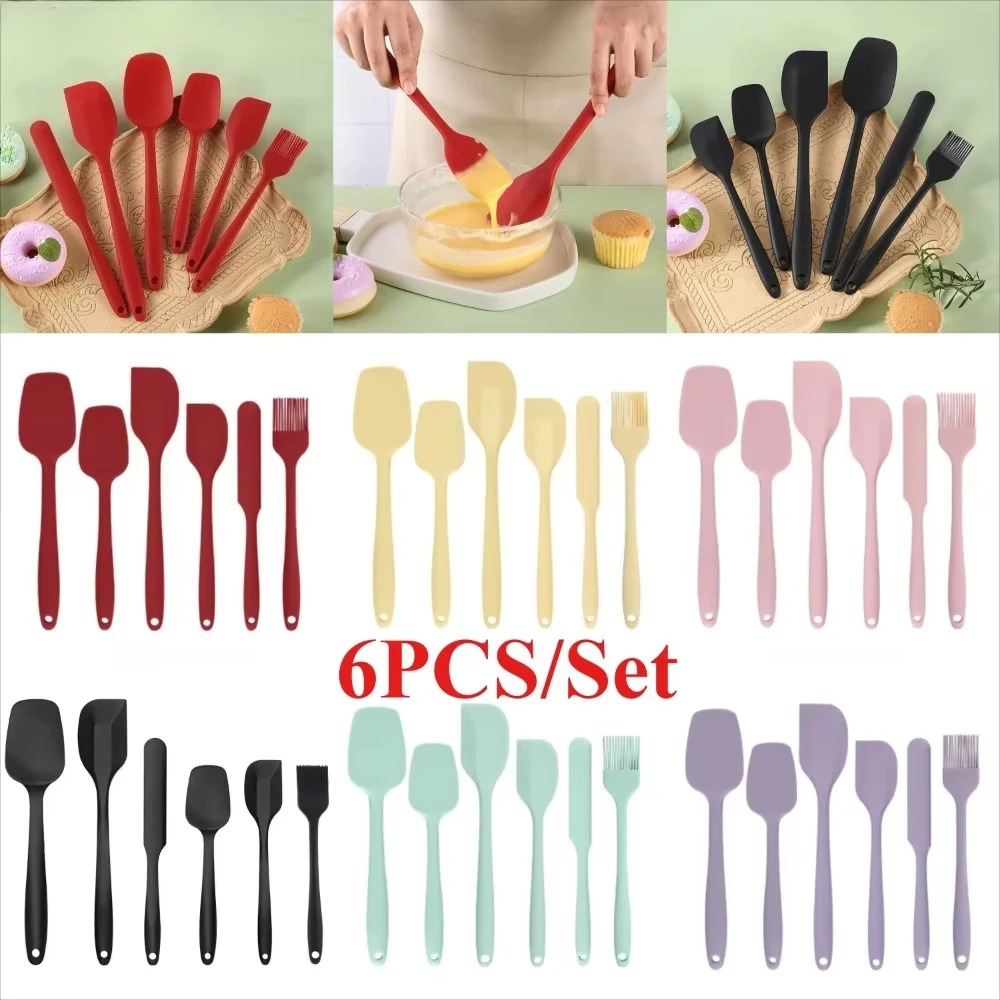 6個入りシリコンスパチュラセット、一体型ノンスティック耐熱シ - Baking Kitchen Set Up のレビューと価格