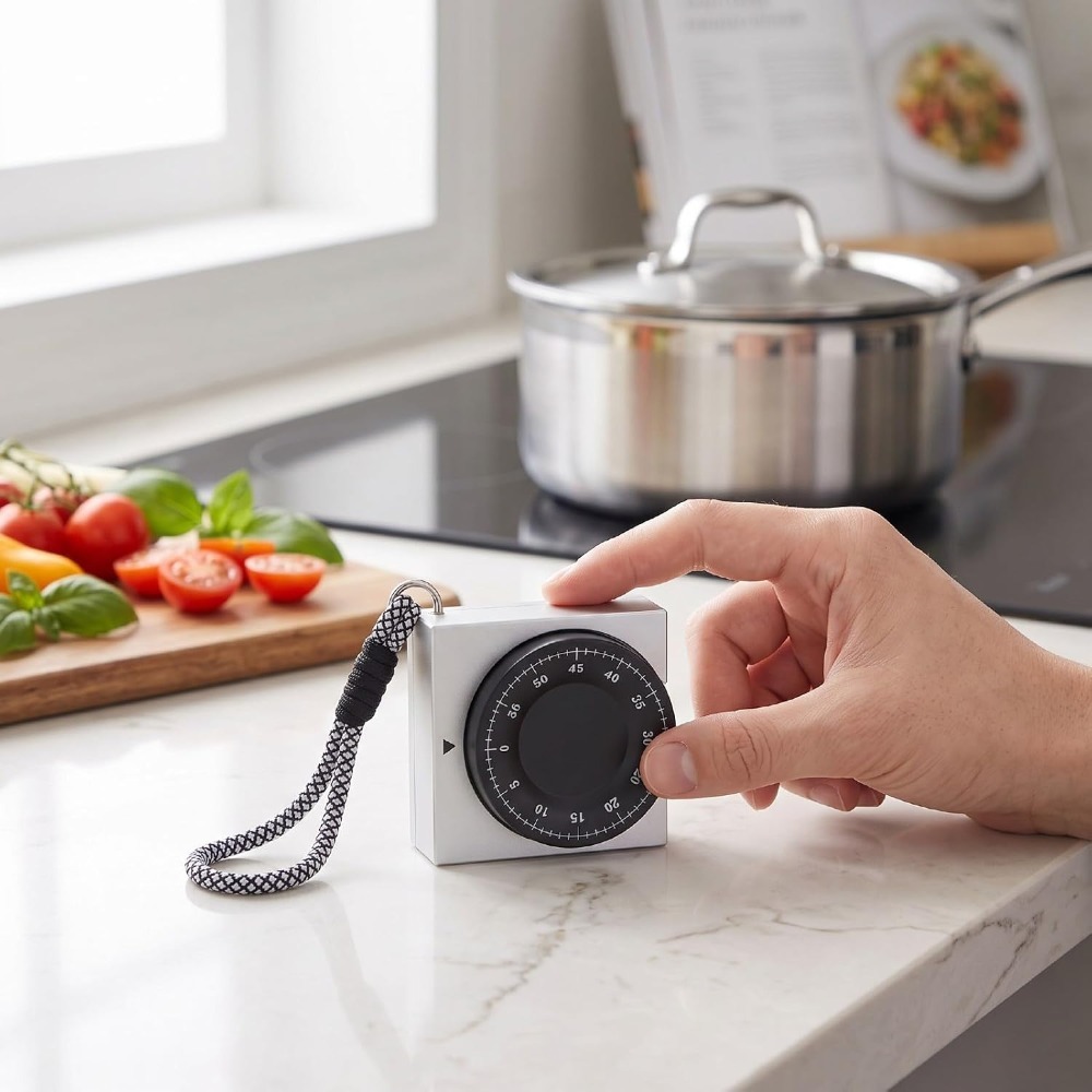 携帯用60分機械式巻き上げタイマー、大音量アラーム、電池不要 - Baking Kitchen Set Up のレビューと価格