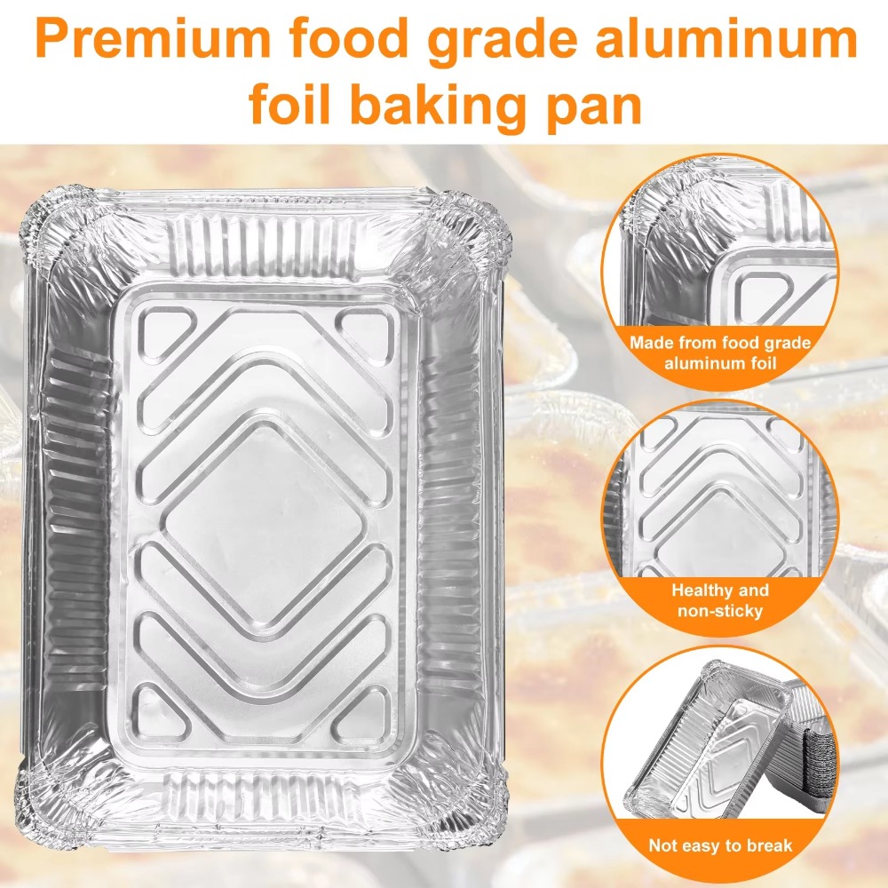 10 個新蓋付きアルミ箔トレイ正方形ノンスティック箔食品容器 - Kitchen Baking Tray のレビューと価格