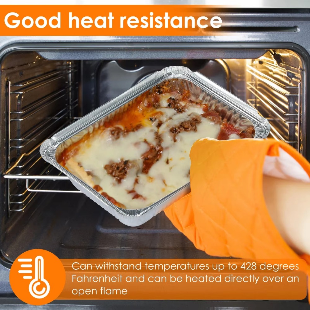 10 個新蓋付きアルミ箔トレイ正方形ノンスティック箔食品容器 - Kitchen Baking Tray のレビューと価格