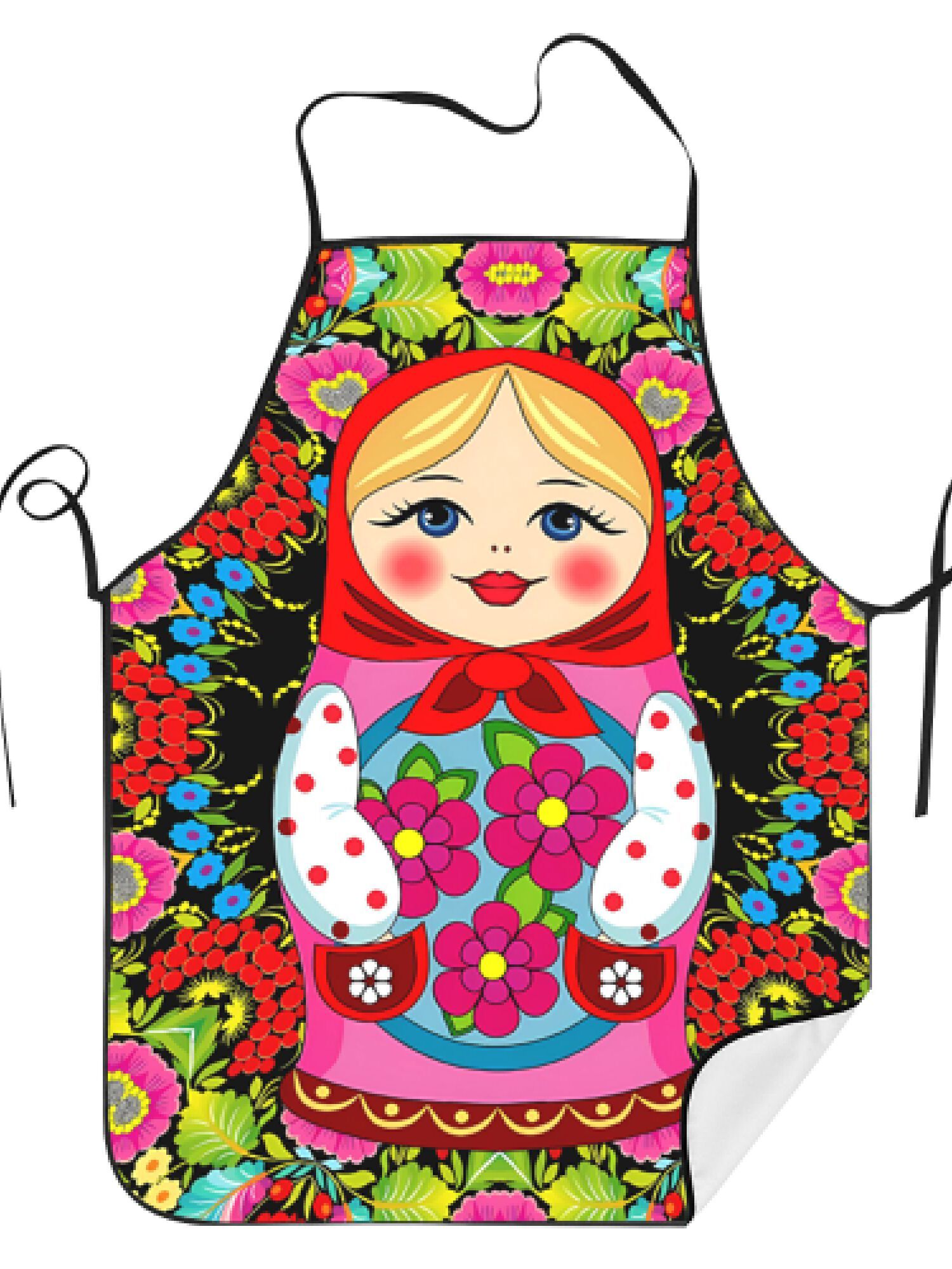 楽しいロシアのマトリョーシカ花柄レトロデザインエプロン1枚、 - Kitchen Baking Ideas のレビューと価格