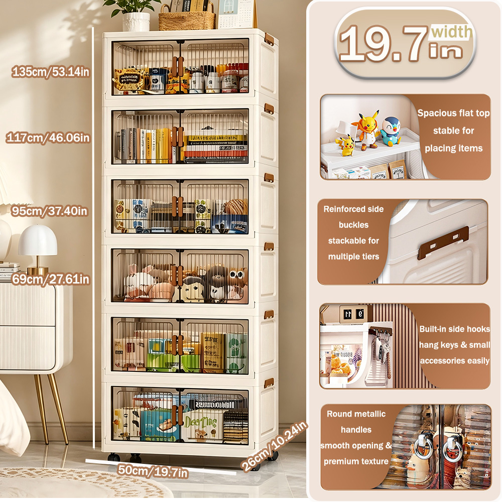19.7インチ 3/4/5/6段折りたたみ式収納キャビネット - Kitchen Zo のレビューと価格