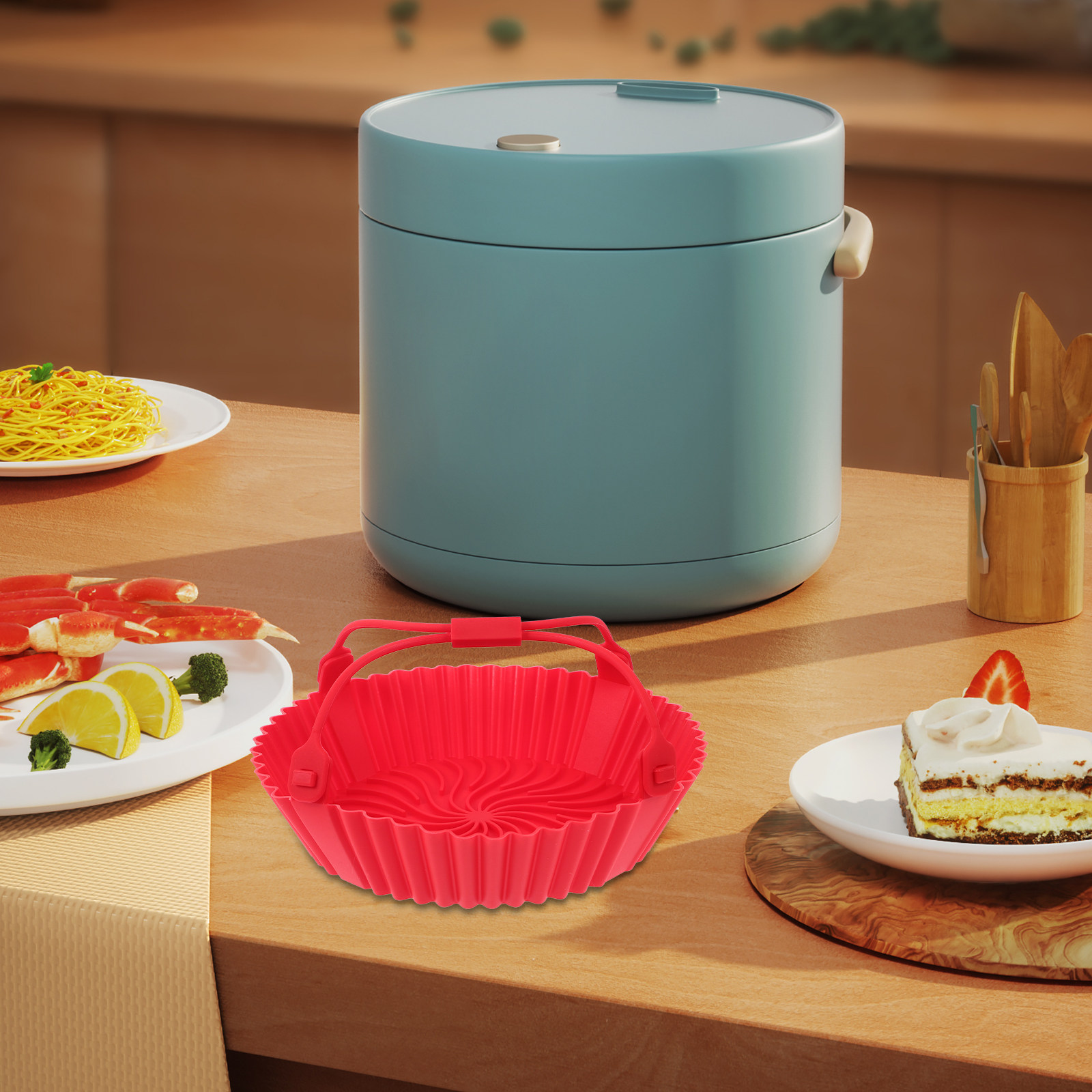 シリコン製耐熱ベーキングトレイ。エアフライヤー用。再利用可能 - Kitchen Baking Tray のレビューと価格