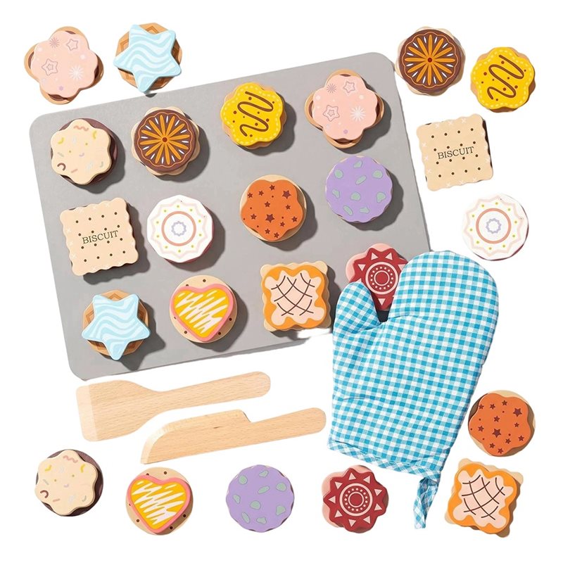 WOWFU-木製クッキーごっこ遊びセット 子供用 キッチンご - Kitchen Kids Baking Set のレビューと価格