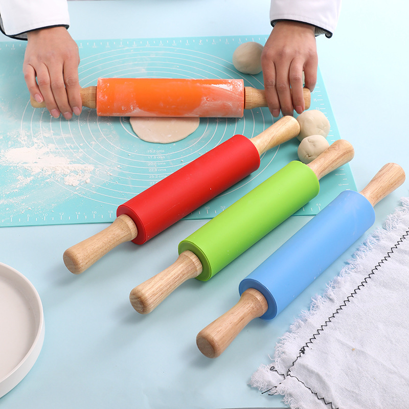 ノンスティックシリコーン麺棒木製ハンドルペストリー生地小麦粉 - Kitchen Roller Baking のレビューと価格