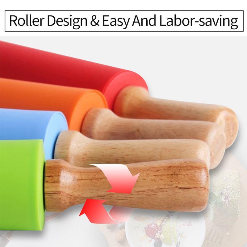 ノンスティックシリコーン麺棒木製ハンドルペストリー生地小麦粉 - Kitchen Roller Baking のレビューと価格