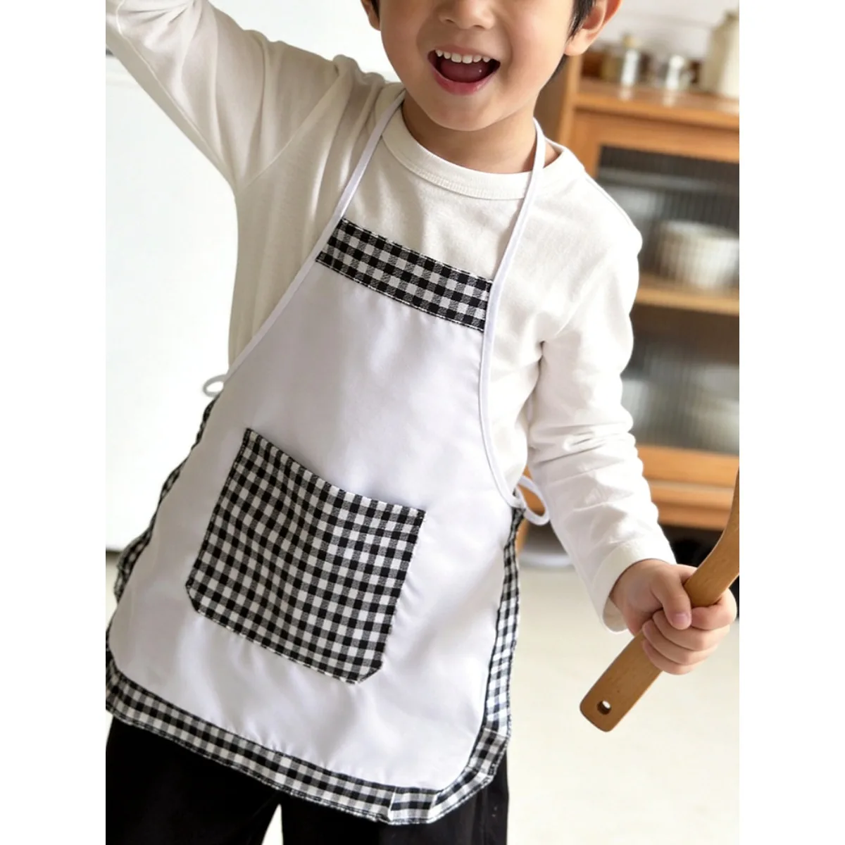 2ピース格子柄キッズシェフエプロンと帽子セット、キュートなチ - Baking Kitchen Set Up のレビューと価格