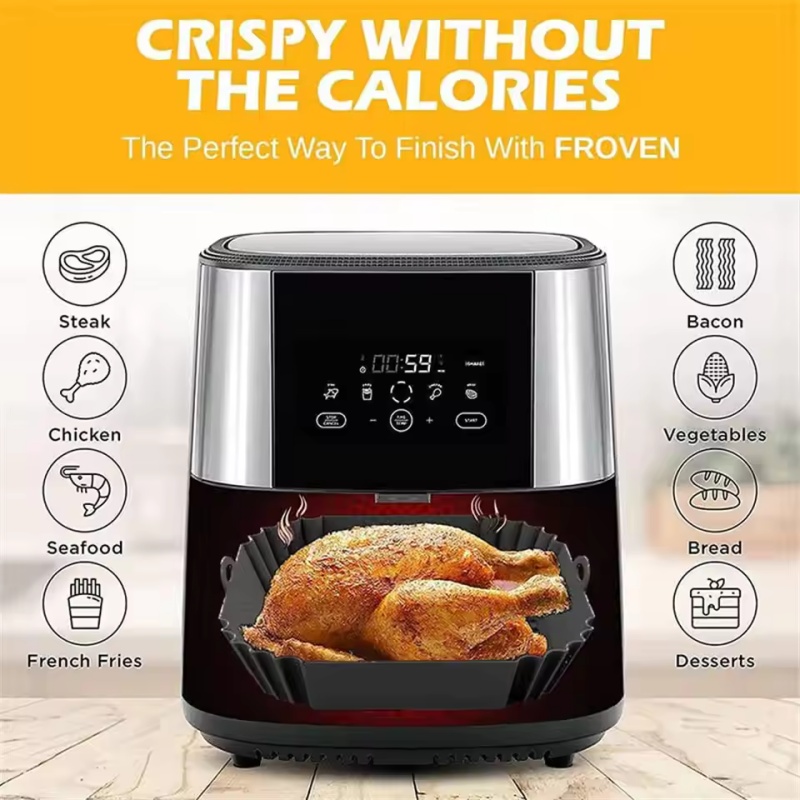 シリコン製エアフライヤーポットトレイ（ハンドル付き）1個、ス - Kitchen Baking Tray のレビューと価格