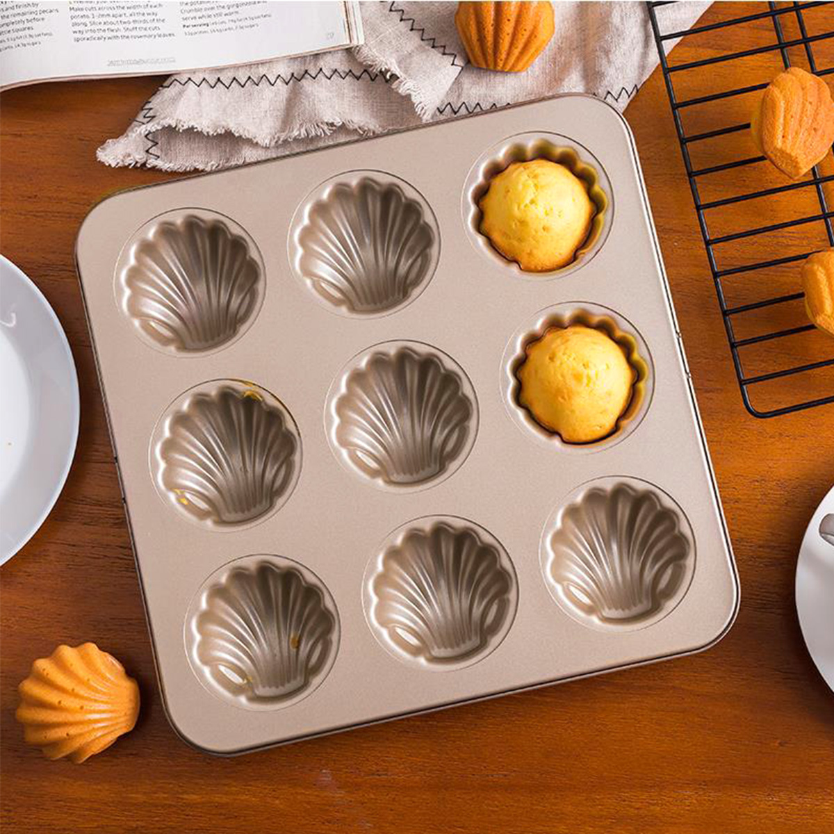 マドレーヌ型シェル型ベーキングモールド、炭素鋼、チョコレート - Kitchen Baking Tray のレビューと価格