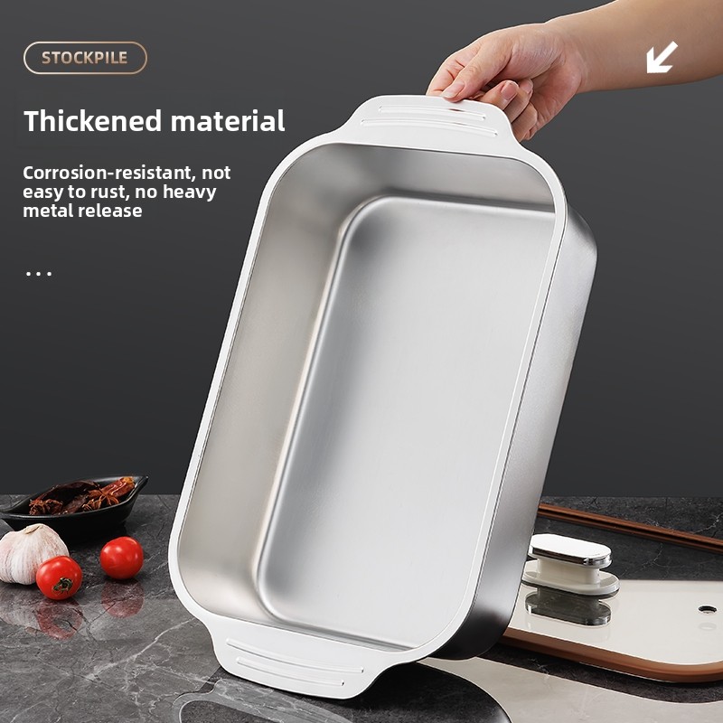 食品グレードのステンレス鋼製ベーキングパン、蓋付きケーキ焼き - Kitchen Baking Tray のレビューと価格